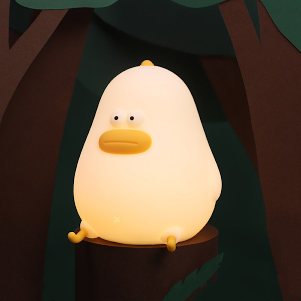 Liten fet kyckling LED-silikonlampa USB laddning dimningstid med sovlampa Barns ögonskydd nattlampa vid sängen