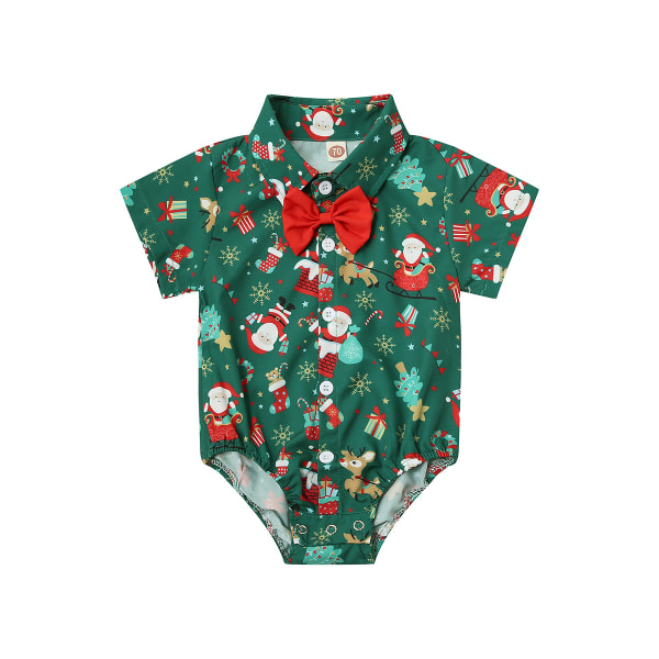 Baby Pojkar Klänning Skjorta Bodysuit Formella kortärmade strumpor One-Piece  Outfits Herrkläder (6-12 månader) 79a6 | Fyndiq