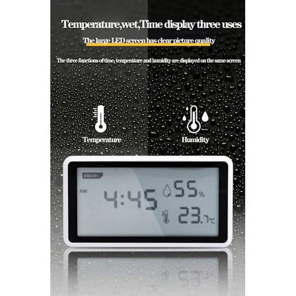 Ny Xiaomi Elektronisk Väderstation Hög Precision Termometer Hygrometer Med Bordsklocka Miniatyr Termometer Instrument Med LCD-skärm