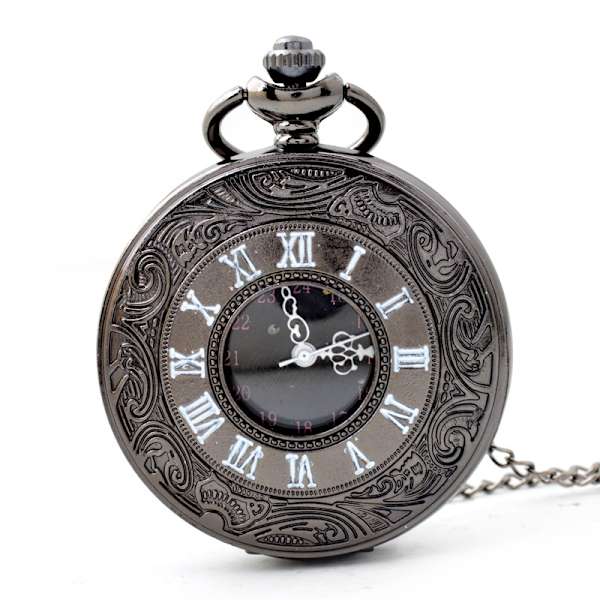 Lommeur Quartz Lommeur Klassisk Retro Romersk Digital Lommeur Sort