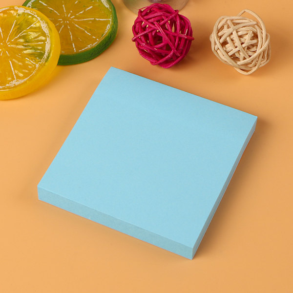 Notes Sticky Notes i 6 klare farver, 76 X 76 mm 100 ark/blok (Blå)