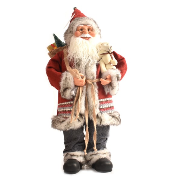 1 stk 45cm high-end luksus julenissefigur stående eldre juledekorasjoner gaver dekorasjoner