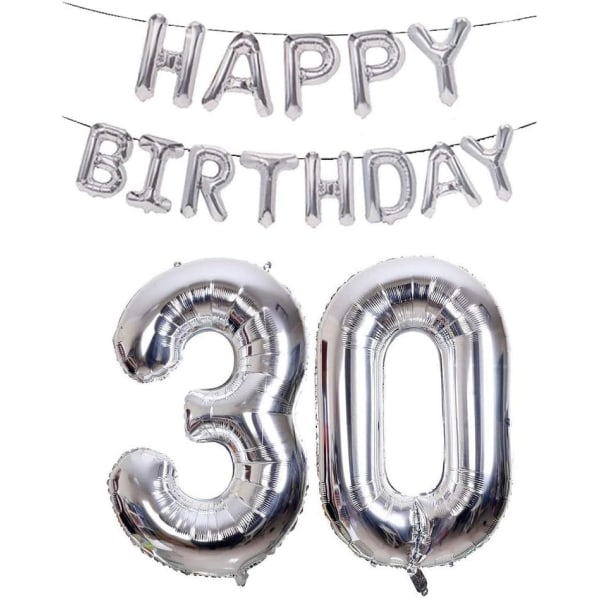 30-årsjubileumsdekoration, festballonger 30-års sifferballonger Nummerballonger för 30-årsjubileum Födelsedagsfestdekoration Helium