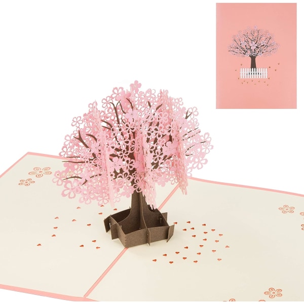 3d Pop Up-kort Söt Sakura-träd Födelsedagskort med kuvert Mors dagskort för examen Jul Barnens dag Tack