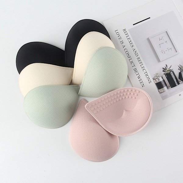 4 Par Latex Brystindlæg Fortykket med Blød Berøring Drop Cups for at Øge Åndbarhed og Anti-genskin Tube Top Tube Top Indsats Dame BH (L, sort)