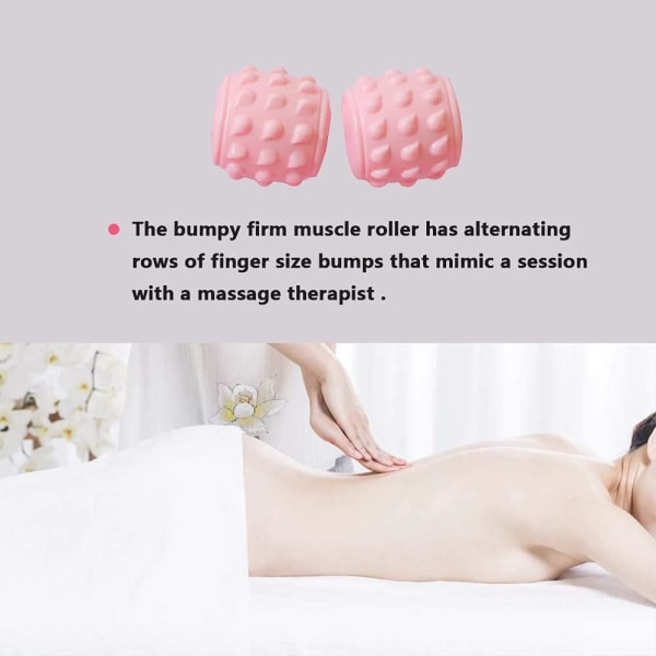 Fit Roll Pro Massager Cellulit Trigger Point Massage Roller, multifunktionell för nacke, armar, ben, vävnader Smärtlindring och Deep Fascial Release Rosa