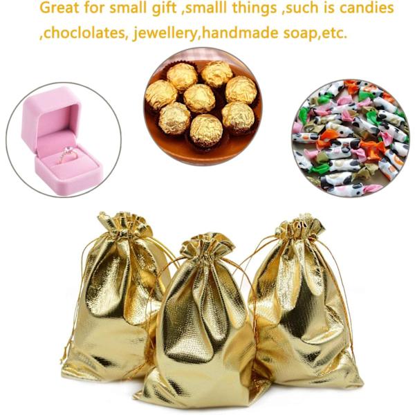 100 st guld dragsko plexiglas smyckesväska bröllopsfest Julklapp godis chokladpåse (guld 9 * 12cm)