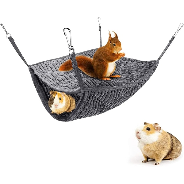 Liten Djurhängmatta, Illerbädd, Hängmatta och Tunnelbur för Råtta, Hamster, Ekorre, Sockerglidare, Marsvin Tillbehör, Iller Hängande Tunnelbur