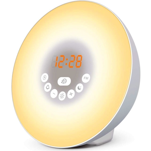 Gryningssimulator för ett försiktigt väckarklocka - Med mörkt nattläge avstängt - Live mer zen-morgon - Ljusterapi väckarklocka