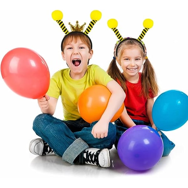 12-pack Bee Antenn Pannband Söt Bee Tentakel Pannband Crown Bee Hair Hoop för Halloween Party Kostym Cosplay Tillbehör