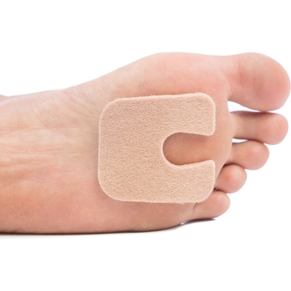 U-formade förhårdnader i filt | Skydda förhårdnader från gnidning på skor | Minska fot- och hälsmärtor | Paket med 24 1/8” självhäftande Pedi-kuddar