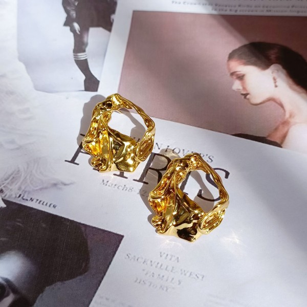 925 silver oregelbundna nålar genombrutna örhängen personlighet mode guld örhängen för kvinnor