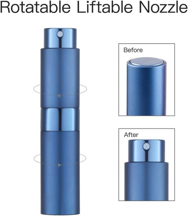 8 ml Påfyllbar Pose Tom Sprayflaske, Parfyme Atomizer, Parfymeflaske Spray Refill, Reisespray (Blå)