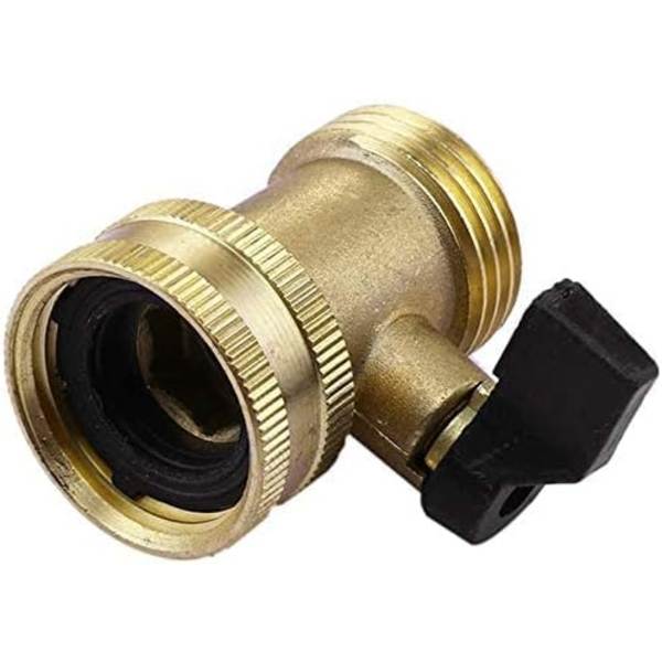 Messing Havevandslange Afspærringsventil, 3/4' Gevind Kugleventil Afspærringsslangeadapter (1 pakke)
