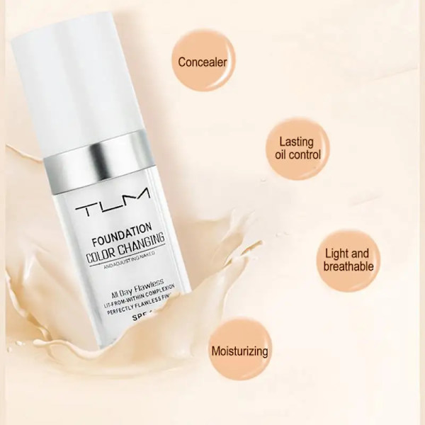 1-3 stk Farveskiftende Foundation Makeup Base, Langvarig Fugtgivende 30ml 2pcs