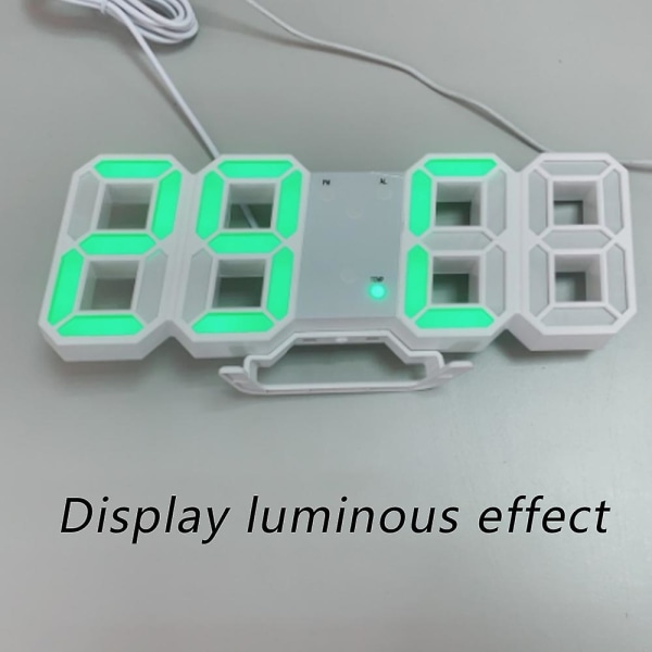 Intelligent 3d digital klocka väckarklocka Green