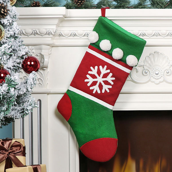 2 Styck Julstrumpor Julgran Snöstrumpor Presentpåse Juldekorationer Godispåse