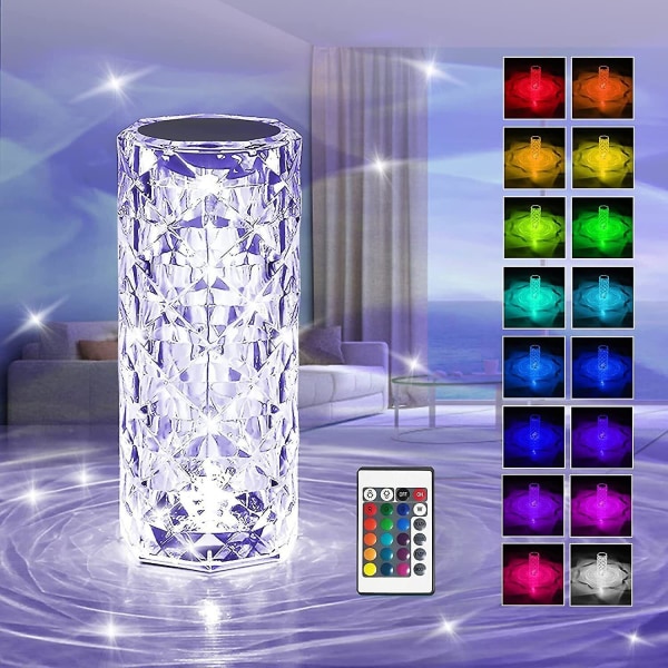 Led Crystal Bordslampa Diamond Rose Bar Night Light Tou