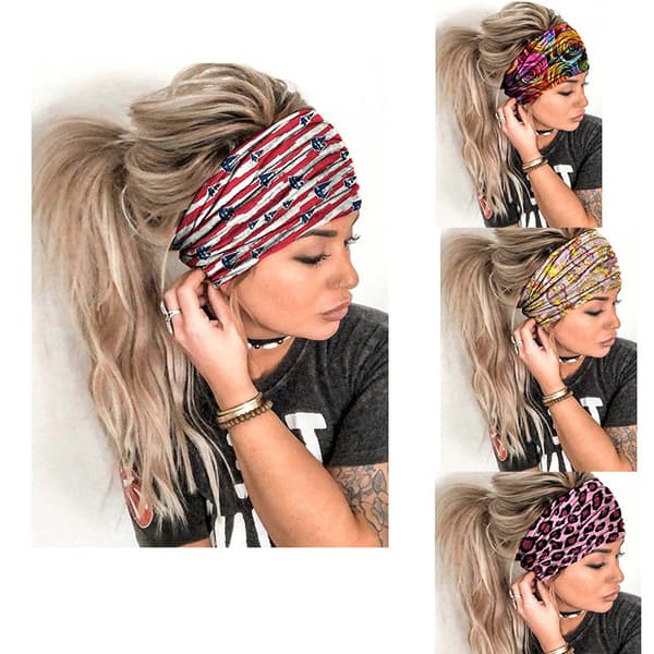Boho Hårbøjler, Hårbånd Med Leopard- & Stribemønster, Bløde & Elastiske (4 stk.)