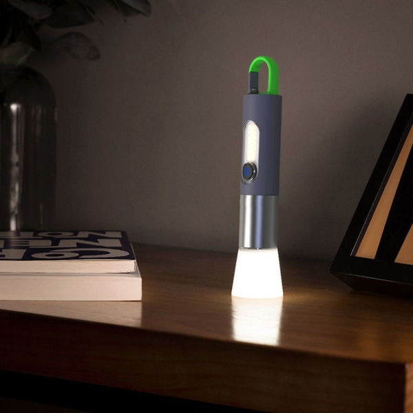 Multifunktionell vit laserficklampa utomhusbelysning tältlampa bordslampa starkt ljus liten USB uppladdningsbar elektrisk hand