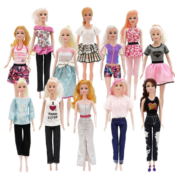 13 stycken 30 cm Barbie Doll Kläder Casual Barnleksaker