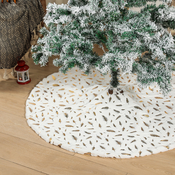 Juldekorationer Jul Guld Fjäder Träd Kjol Julgransdekorationer Heminredning