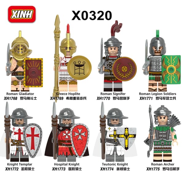 8 modeller Tempelridderne passer til minifigurer blokksett Cheetah X0320