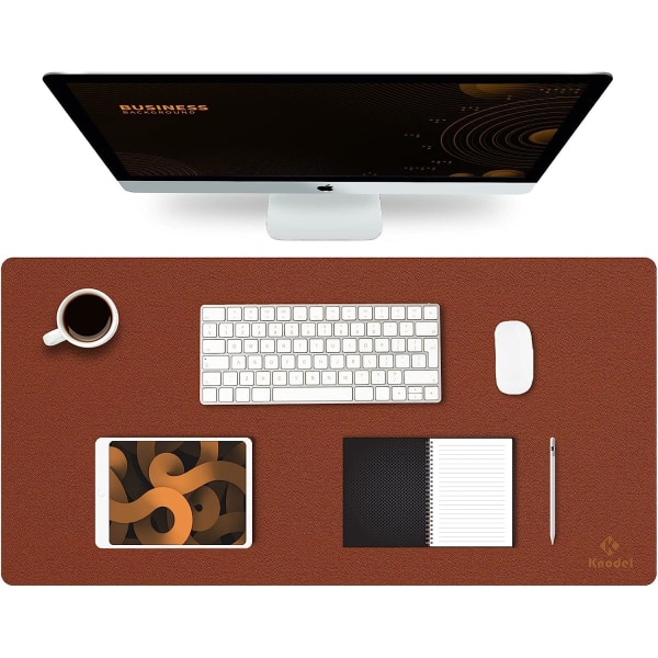 Skrivbordsmatta, Skrivbordsmatta, Skrivbordsmatta 40cm x 80cm, Laptopmatta, Skrivbordsmatta för kontor och hem, dubbelsidig (brun)