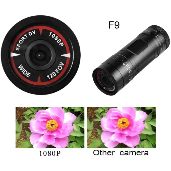 Cykelactionkamera, 1080P HD-videokamera Vattentät DV-videokamera med inbyggd mikrofon för cykel, motorcykel, utomhussport