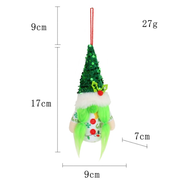 Juldekoration Jultomtar Jultomtar Hängen Ansiktslöst LED-ljus，A