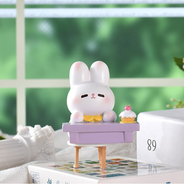 2 One Day Sauce Kanin Ornamenter, Søde Mini Grise, Resin Håndværksgaver, Tegneserie Bordplade Dekorationsgaver, Forskellige Størrelser
