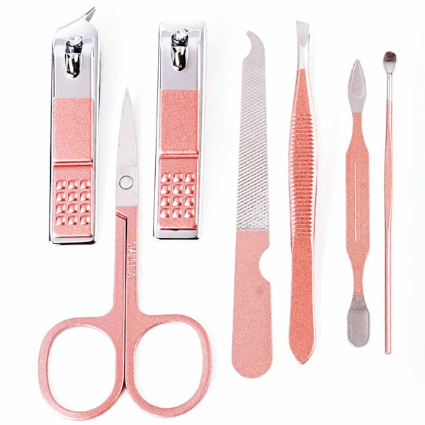Manikyr Set Nagelklippare Kit Professionellt grooming Kit 7 i 1 Professionell personlig set med lyxigt case Presenter för kvinnor Hustru Gi