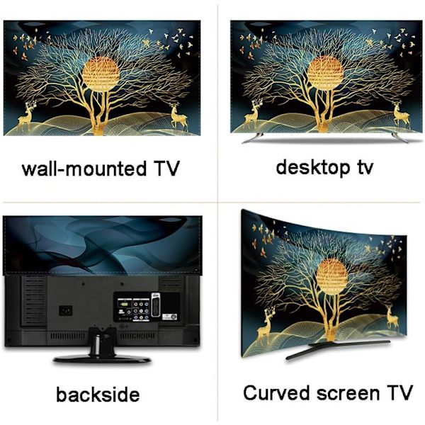 50-52 tuuman TV-suoja, pölytiivis polyesteri TV-näytön suojakangas LCD LED -televisioille, makuuhuoneen olohuoneen sisustus, sileä ja pehmeä pölysuoja Pa:lla