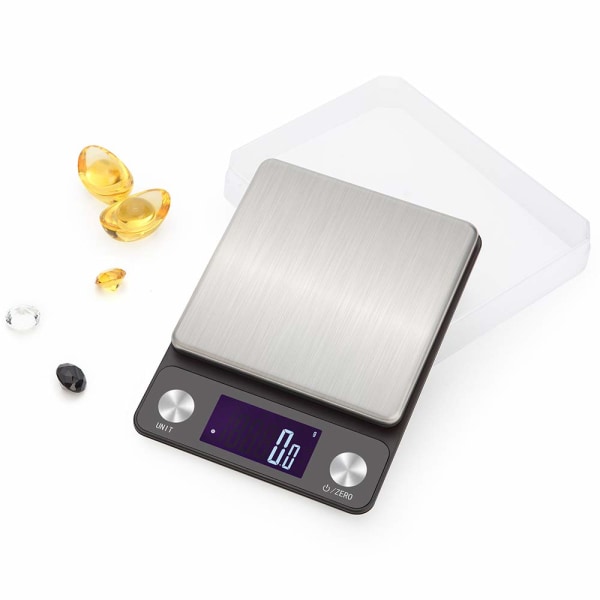 Køkkenvægt, Digital Elektronisk Vægt, USB Genopladelig, Høj Nøjagtighed (Sort 5kg)