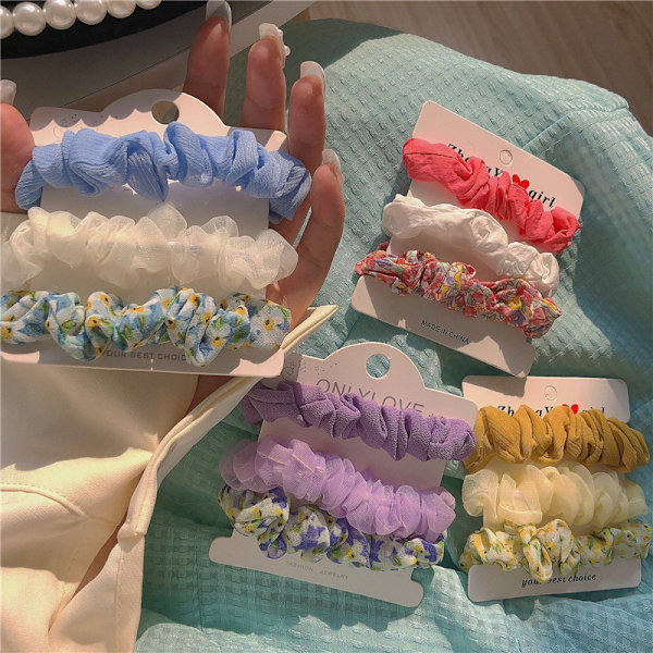 15 stk. hair Scrunchies, elastikker, hårbånd, Hair band Rockabilly