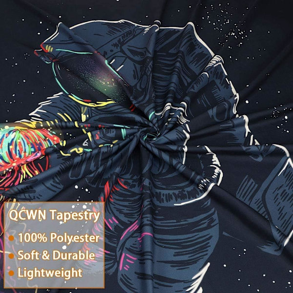 Space Tapestry Trippy Tapestry Kul Astronaut Plakat Tapestry Herre Gutter Plakater for Soverom Fantasy Galaxy Manet Blacklight Boho Hippie Veggoppheng