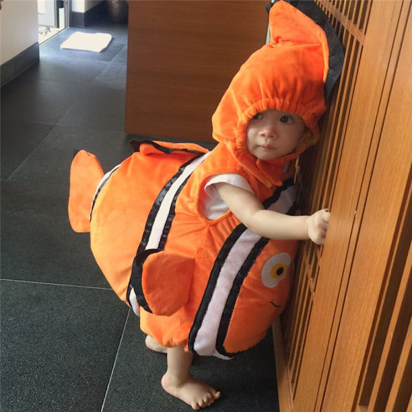 Barns Halloween-dräkt undervattens allmän mobilisering Samma clownfiskväska Nemo fishtailväst tecknade prestationskläder (lämplig för hei