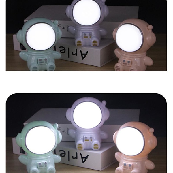 Astronaut Natlampe LED Farverig Farveskiftende Sengelampe USB natlampe (orange)