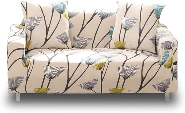 Lamberia printed cover Stretch cover sofföverdrag för 3 kuddar soffa med två gratis case (maskros, 3-sits soffa)