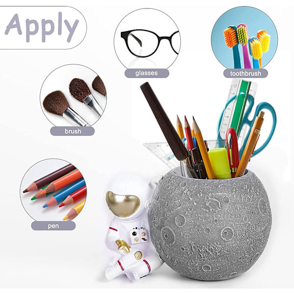 1 Pakke Penholder, Astronaut Stand til Skrivebord Penholder, Resin De