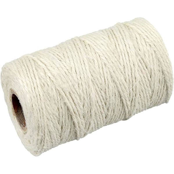 328 jalkaa luonnonjute-lankaa, parasta askarteluun, lahjalankaa, joululankaa, kestävää pakkausnarua, beige