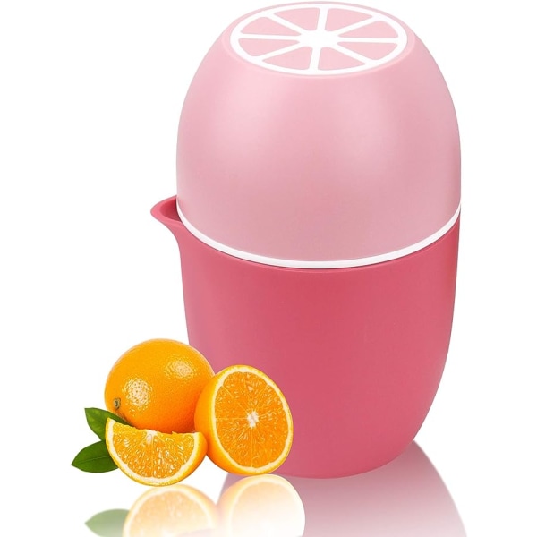 Manuell citrusjuicer med unik citronformad design Två användningssätt för olika frukter (rosa)