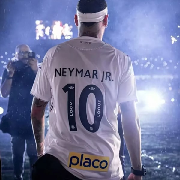 24-25 Säsong  Ny Brasilien Santos tröja Santos  No. 10 Neymar kortärmad fotbollsuniform retro topp M