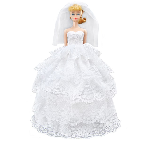 5 kpl Barbie Vaatteet Tarvikkeet Nuken Hääpuku Prinsessamekko Iltapuku 5 Tyyliä (Vain Vaatteet)