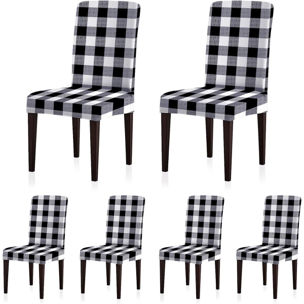 Stol glidhylsa 6 delar avtagbar universal stretch elastisk bomull stol skyddshylsa, lämplig för restauranger, restauranger, hotell, banq