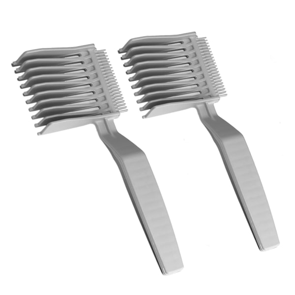 2-Pcs Barber Fade Combs Hårklippskam GRÅ Kamm för skjutmått Tryck- och saxkam med långt skaft