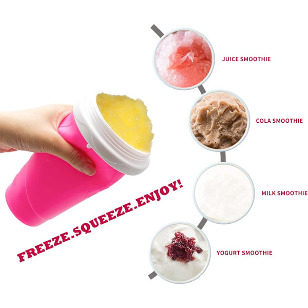 Jäädytetyt Tiktok Trendi Tuotteet Cool Gadgets, Cool Stuff Slushy Maker Cup Nopea Jäähdytys Tee Pirtelö smoothie (punainen)