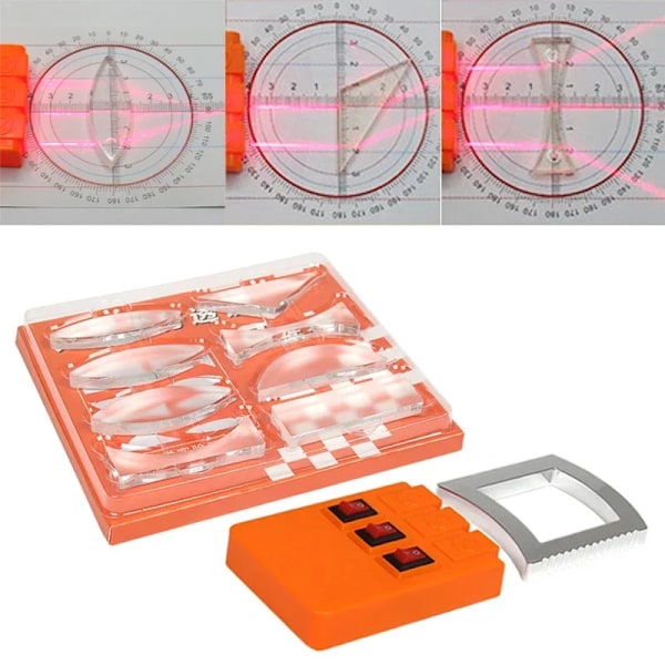 Geometrisk optik Experiment Set Optisk lins Kit Konvex konkav lins Ljusbrytning Reflektera Fysik Undervisning Barn Vetenskap Present