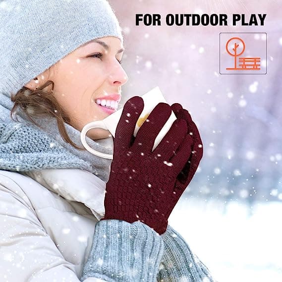 4 par dame vinter touch screen handsker varm fleece foret strik