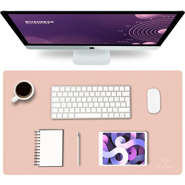Skrivbordsmatta, Skrivbordsmatta, Skrivbordsmatta 35cm x 60cm, Laptopmatta, Skrivbordsmatta för kontor och hem, dubbelsidig (rosa)